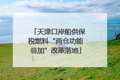 天津口岸船供保税燃料“两仓功能叠加”改革落地